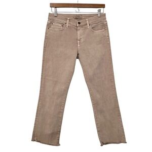 NEW PRINCIPLE Denim Innovators Crop Jeans Womens 28 Tan Casual Raw Hem Weekend